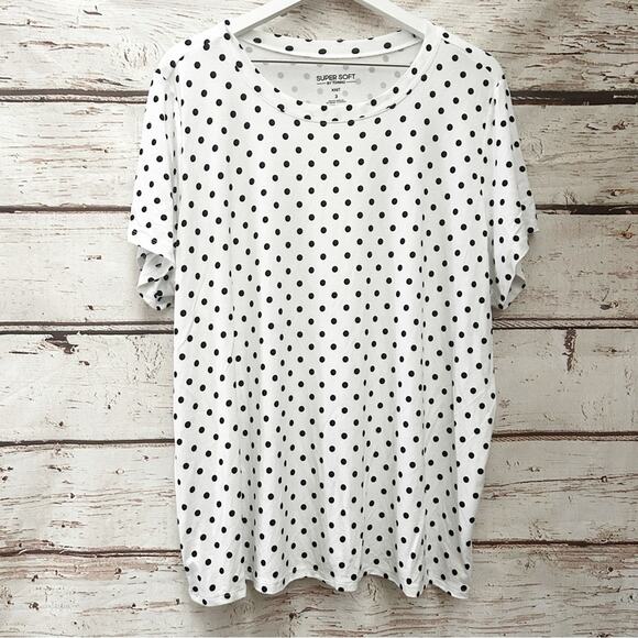 TORRID Polka Dot Super Soft Crew Neck Shirt Sz 3 - Picture 4 of 8
